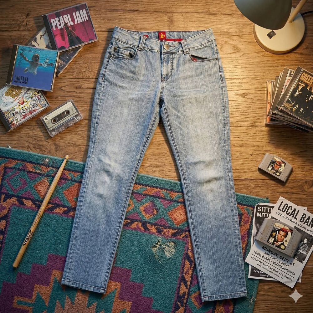 Sassoon Ooh La La Skinny Leg Shuffle Light Wash Jeans Size 6 - Vintage 1980's